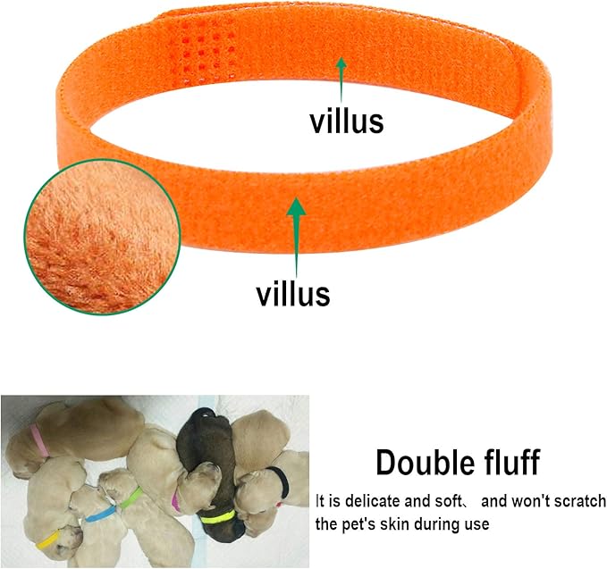 15 Pcs Puppy Whelping Collars Newborn Pet Collars Double-Sided Soft Adjustable ID Bands Puppy Id Collars for Newborn Pet Dog Cat 15 Colors
