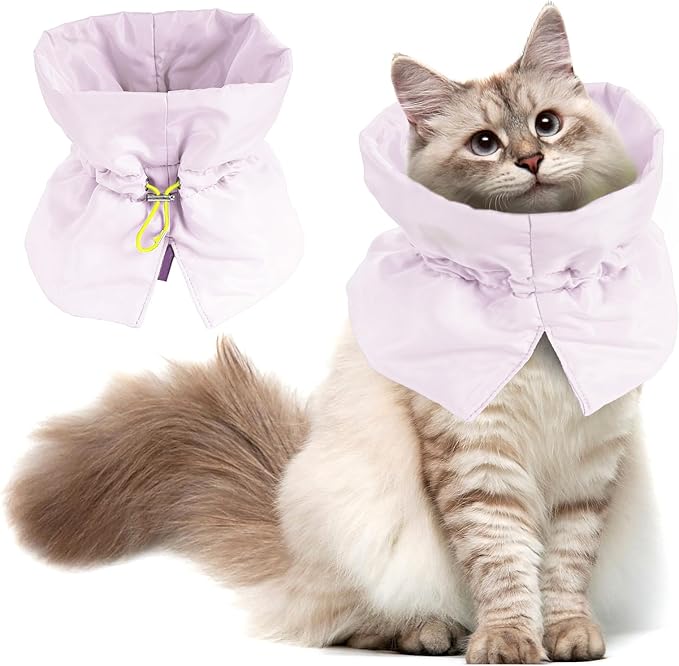 Cat Recovery Collar, Soft Adjustable Cat Cone Alternative, Lightweight Waterproof Fasteners Collars for Cats Kittens Puppies, After Surgery Stop Licking and Daily Use (Sakura Pink, (Neck5.5-9.8"))