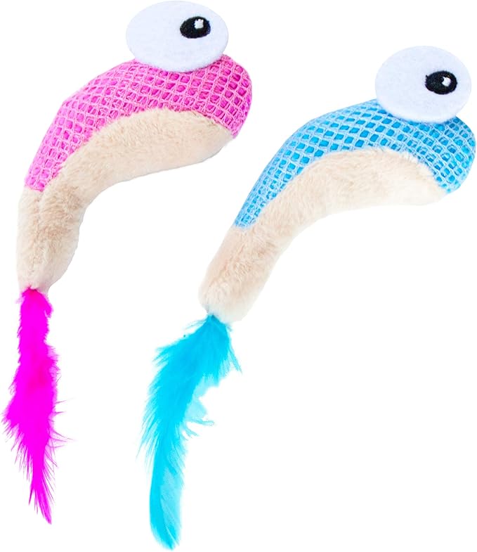 Catstages Catstages Dental Shrimpies Cat Toys, 2-pack – Interactive Catnip Dental Chew Toy to Help Clean Teeth, Fun for Play and Chewing, Multicolored