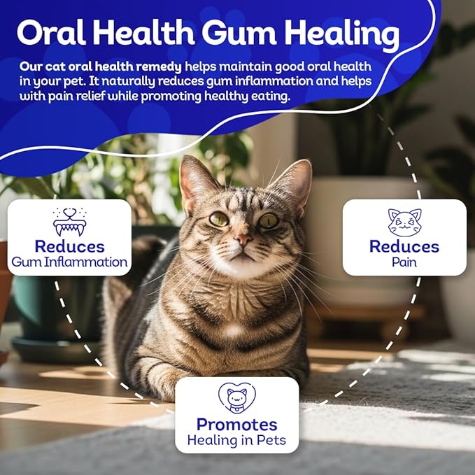 HA4E - Cat Oral Health - Relieves Inflammation, Soothes Pain & Fights Gum Disease - Natural, Non-GMO, Organic, Gluten-Free & Chemical-Free - 300 Tablets