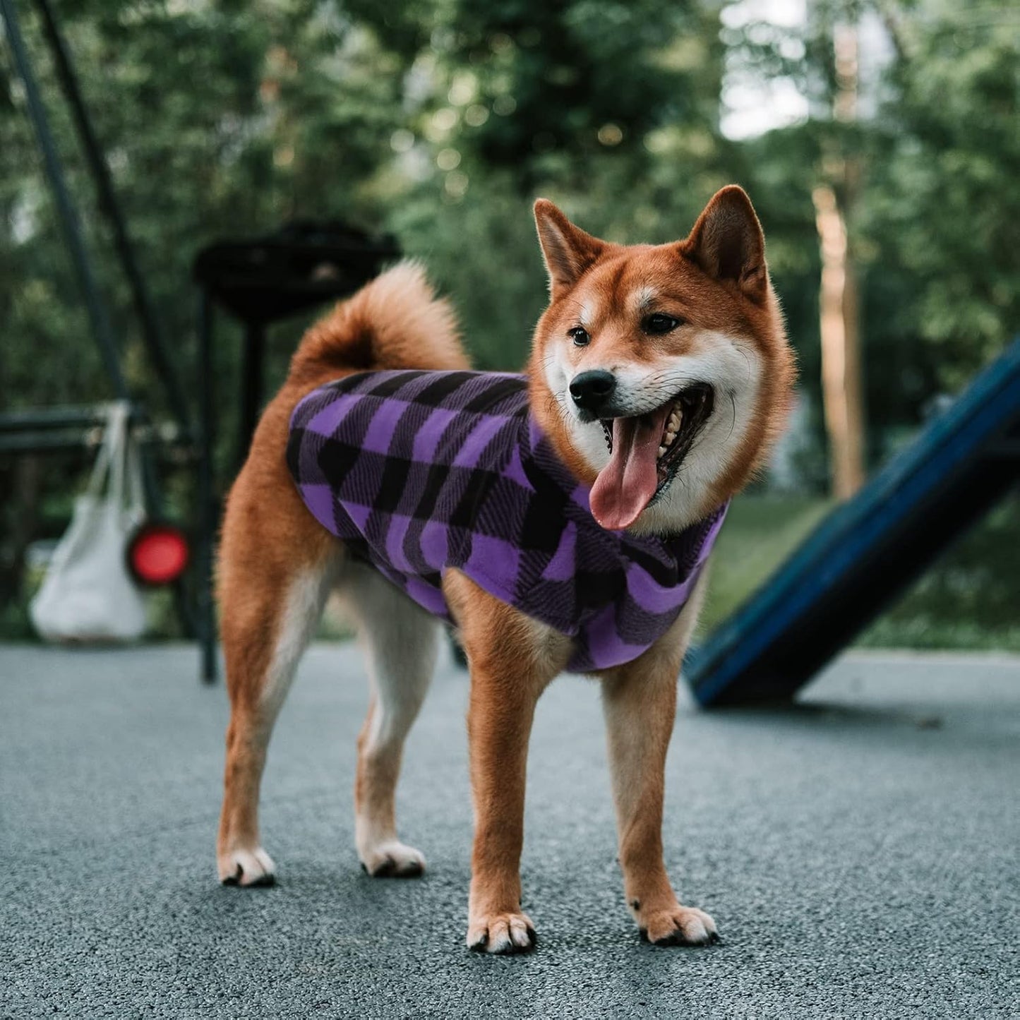 ASENKU Dog Sweater - Plaid Fleece Vest, Soft Comfortable Pet Pajamas, Warm Winter Shirt, Cold Weather Coat Jacket for Small & Medium Breeds