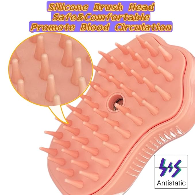 Cat Steam Brush,3 In1 Spray Cat&Dog for Hair Shedding and Cleaning,Silicone Spa Massage Pet Steamer Brushes with Misting Bathing&Dry Cleaning,Pet Grooming Steam Comb
