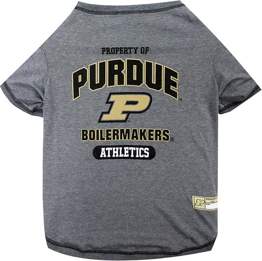Pets First Collegiate PURDUE BOILERMAKERS Dog T-Shirt, Medium. - Licensed Shirt for Pets Team Colored with Team Logos.- Premium Stretchable Materials for the Comfrot of your Dog & Cat.