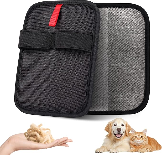 Pet Hair Remover, Electrostatic Pet Hair Removal Gloves, Reusable Cat & Dog Hair Remover for Couch, Furniture, Carpet, Curtain, Upgraded Animal Fur Removal Tool, Cat Grooming Gloves-2 PCS