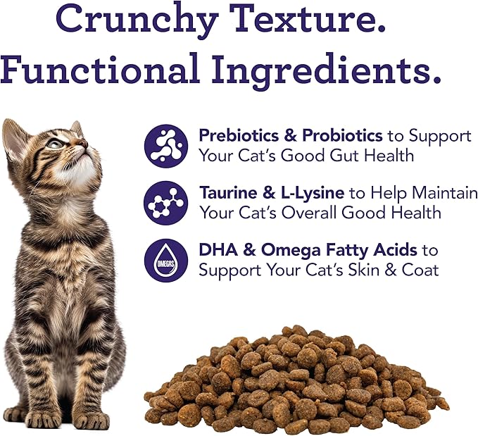 Get Naked Digestive Health Crunchy Cat Treats 2.5oz - Chicken Flavor, Grain-Free Cat Probiotics for Indoor Cats, Supports Healthy Digestion, Dental Health & Immunity, Made in The USA