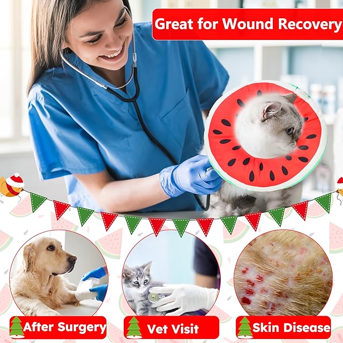 Cat Cone Collar Soft, Waterproof Cat Recovery Collar for Wound Healing Cute Donut Adjustable Kittens Cones to Stop Licking Comfortable Neck Elizabethan Collars for Cats Kittens After Surgery