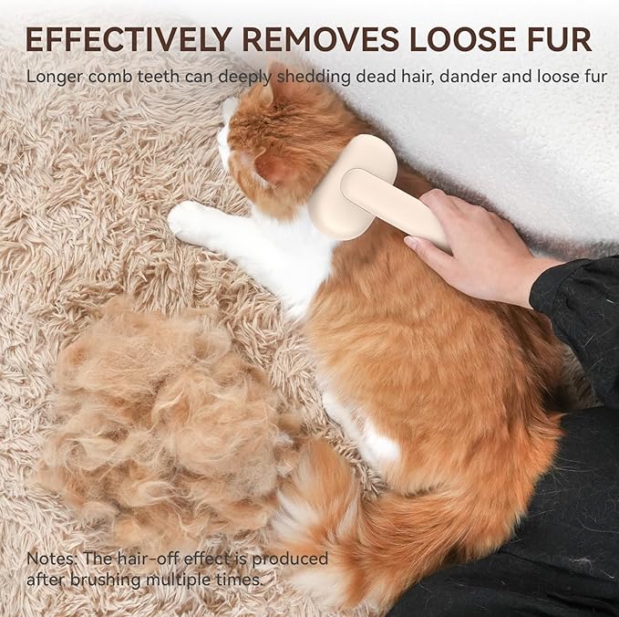 Aumuca Cat Brushes for Indoor Cats Dog Hair Brush for Shedding Long or Short Haired Cats Grooming Deshedding Brush for Dog Kitten Horse Massage Removes Loose Fur, Brown