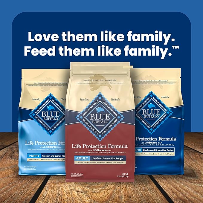 Blue Buffalo Life Protection Formula Adult Dry Dog Food, Helps Build and Maintain Strong Muscles, Made with Natural Ingredients, Beef & Brown Rice Recipe, 40-lb Bag