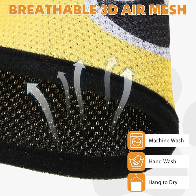 Dog Grooming Hammock for Small Dogs Cats, Cute Bee Design Dog Hanging Harness for Nail Trimming/Clipping, Pet Sling with Grooming Kit and Thick Neck Support & Strap Restraint Claw Care, M