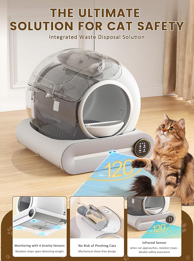Self Cleaning Litter Box, Upgraded Robot Automatic Litter Box for Multiple Cats