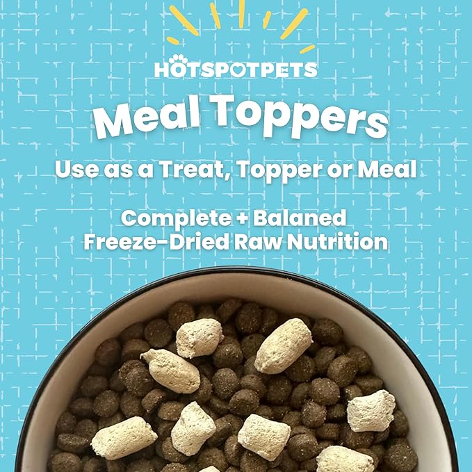 hotspot pets Freeze Dried Raw Beef Meal Toppers for Dogs 1LB Bag (500+pcs) Made in USA - Single Protein, All Natural, Grain-Free - Perfect for Training, Topper or Snack
