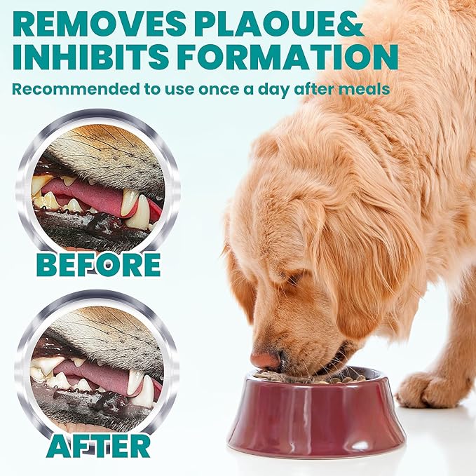 Dental Care Finger Wipes 60 Counts,Teeth Cleaning Finger Wipes for Dogs & Cats,Reduces Plaque & Supports Oral Freshness, Small Animal Stain Removers, Peach Scent