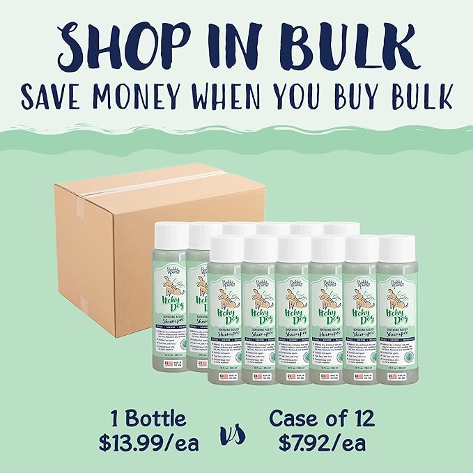 Bobbi Panter Dog Shampoo - Made in USA - All Natural Formula for Itch Relief & Soothing Skins, Concentrated 16:1 for Professional Groomers - Green Apple Scent, 13 Oz (Case of 12)