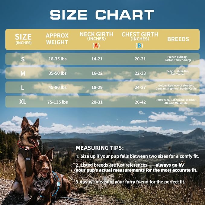 AUROTH Tactical Dog Harness for Large Dogs No Pull Adjustable Pet Harness Reflective K26 Working Training Easy Control Pet Vest Military Service Dog Harnesses