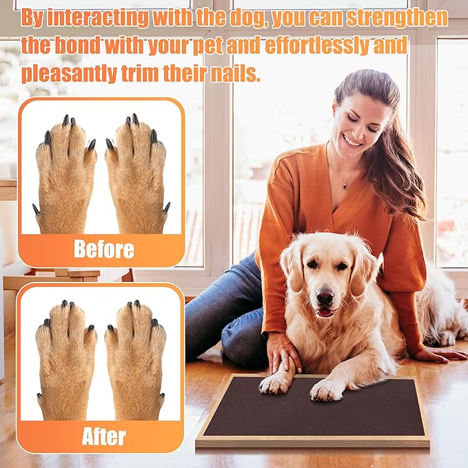 Pet Nail Self Adhesive Replacement Emery Paper Fits Most Dog Scratch Pad Cat Litter Box DIY on The Places Where Pets Like to Scratch Alternatives to Cat and Dog Nail Clippers (10in*13ft, Brown)