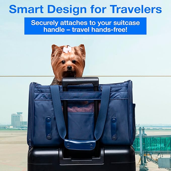 Dog Sling Carrier for Small Dogs – Pet Shoulder Bag with Safety Strap, Breathable Dog Pouch Carrier for Puppies and Cats – Soft Hands-Free Dog Carrier for Travel, Hiking, Shopping