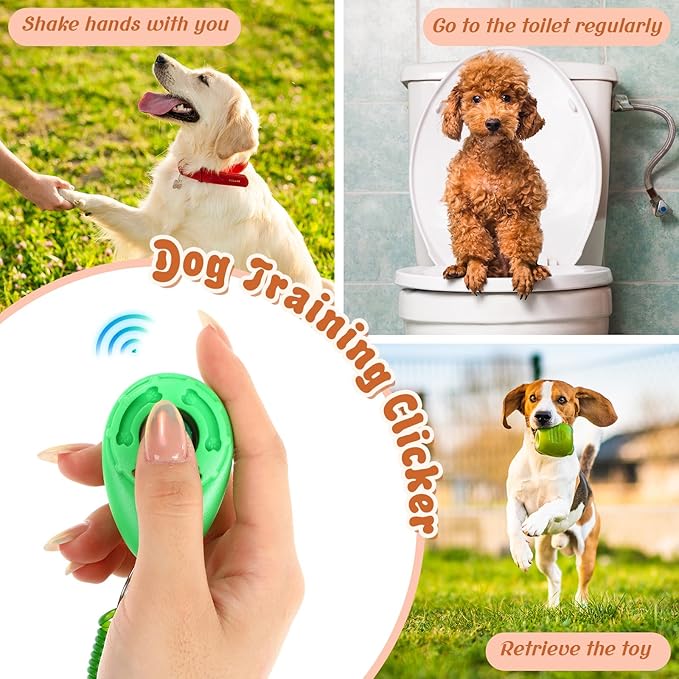 Hiboom 30 Pcs Dog Training Clicker Bulk Colorful Pet Training Clicker Cat Animal Trainer Clicker with Wrist Strap for Pet Dog Cat Horse Bird Behavioral Trainer Accessories (30 Color)