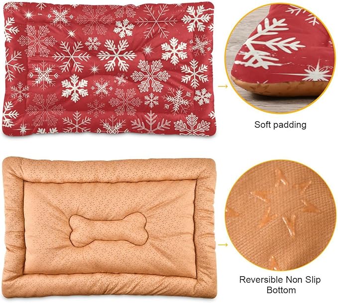 Snowflake Pet Bed Cute Dog Bed Mat Absorbing Non Slip Pad Pet Sleeping Mat for Small, Medium, and Large Dogs Puppy Cat 24 in x 18 in