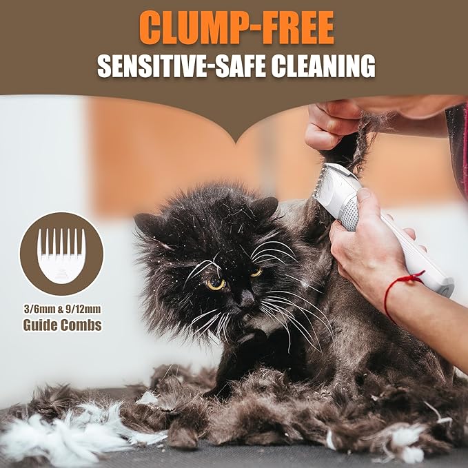 Cat Grooming Clippers Kit with Paw Trimmer, 3 in 1 Electric Pet Hair Trimmer Supplies for Thick Matted Hair, Heavy Coat Butt Shaver Cat Razor Fur Trimmer for Dogs at Home