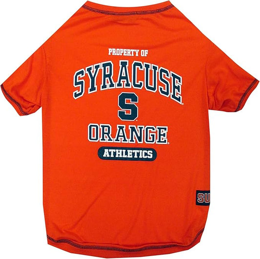 Pets First Collegiate SYRACUSE ORANGE Dog T-Shirt, X-Small. - Licensed Shirt for Pets Team Colored with Team Logos.- Premium Stretchable Materials for the Comfrot of your Dog & Cat.