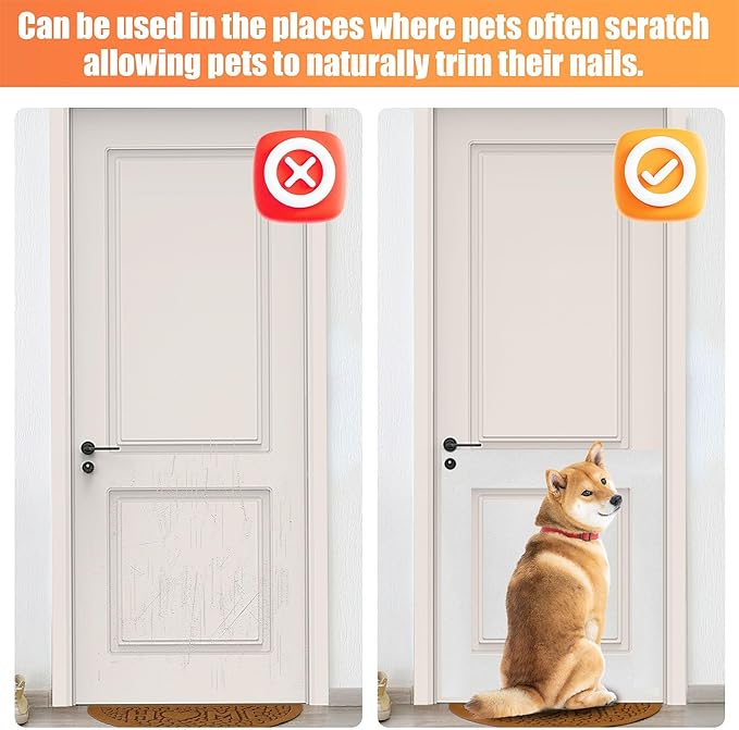 6 PCS Pet Nail Self Adhesive Replacement Emery Paper Fits Most Dog Scratch Pad Cat Litter Box DIY on The Places Where Pets Like to Scratch (10in*17.7in, White)