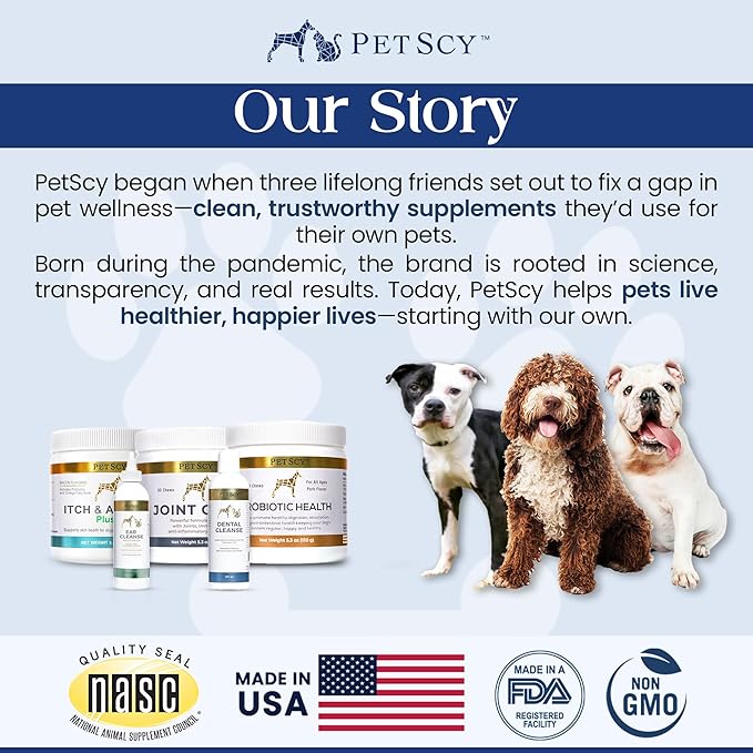 PetScy - Aloe & Oatmeal Shampoo for Dogs and Cats, Moisturizing Pet Shampoo for Skin Relief, All-Natural, Soap-Free & Gentle, Pina Colada Scent, 12 Oz