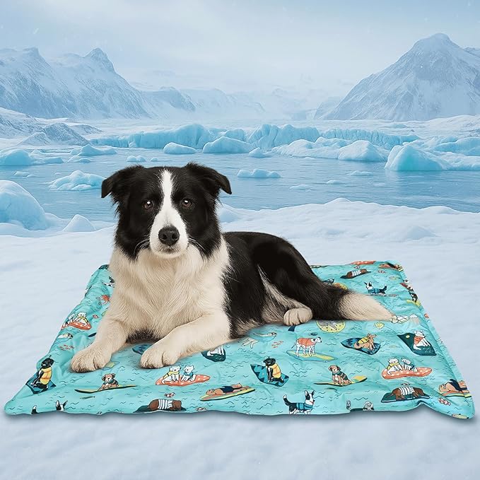 Cooling Pad for Dog,Instant Pet Cool Mat for Puppy,Comfortable Cool Pet Mat for Cat.Portable Dog Bed for Summer. Suitable for Outdoor Summer Crate Pad.Long Time Cooling.Animal(Size-M 15.7 * 19.7in)