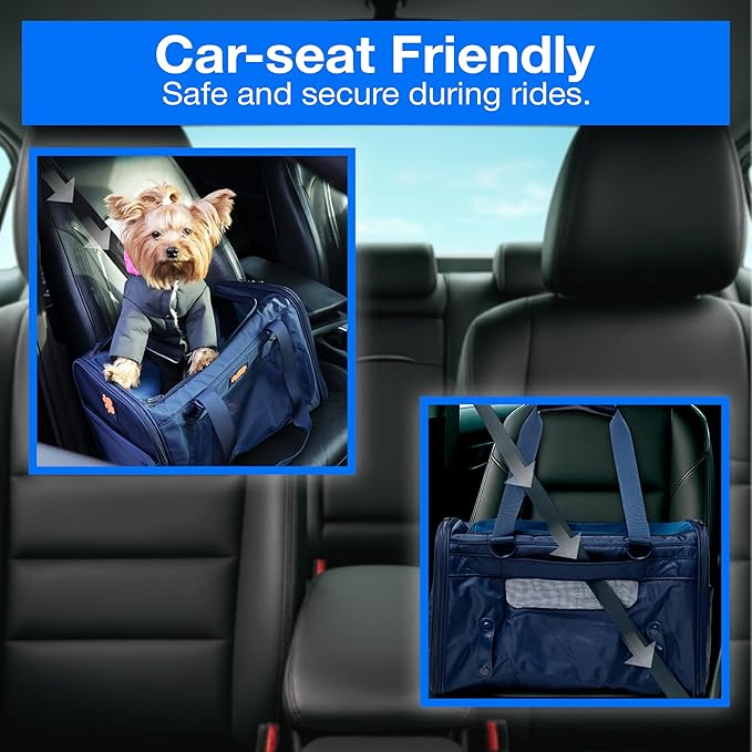 Dog Sling Carrier for Small Dogs – Pet Shoulder Bag with Safety Strap, Breathable Dog Pouch Carrier for Puppies and Cats – Soft Hands-Free Dog Carrier for Travel, Hiking, Shopping
