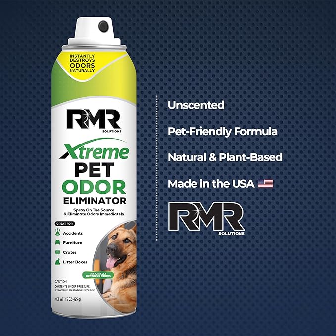 RMR Xtreme Pet Odor Eliminator Spray - Neutralize Strong Urine, Litter, Furniture, Crate, and Animal Smells, 15 Ounces, Unscented