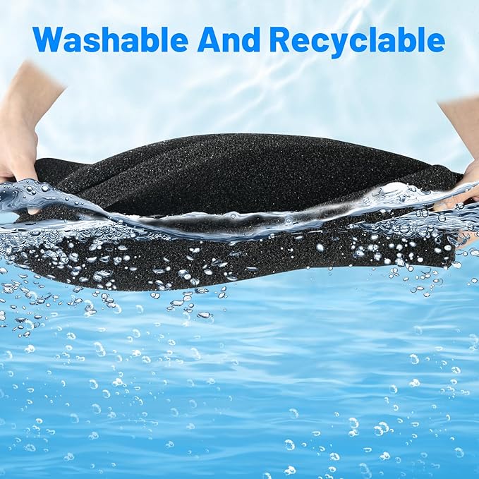 Aquarium Filter Sponge, Aquarium Filter Foam for Mechanical Filtration, Traps Large Debris & Filters Water, Cut to Fit Fish Tanks, Ponds, Turtle Tanks, Salt & Freshwater, 20x20x1 in, 20PPI