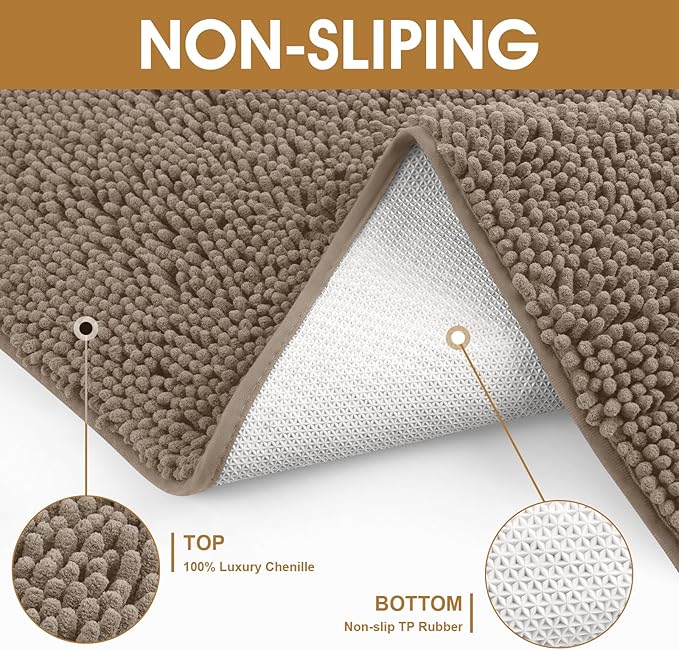 IM HOME 48" x 38" Beige Dog Door Mats for Muddy Paws, Chenille Absorbent Dog Mat, Non Slip Heavy Mud Mat for Dogs, Soft Pet Bed Mat for Entryway, Mud Paws, Inside Floor