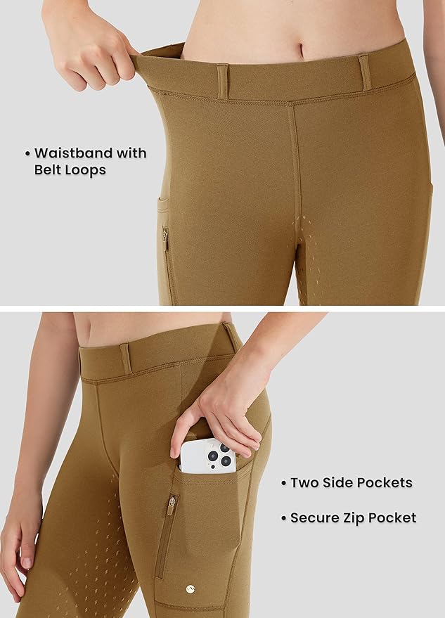 Willit Girls Fleece Horse Riding Pants Equestrian Breeches Kids Winter Riding Tights Thermal Schooling Tights