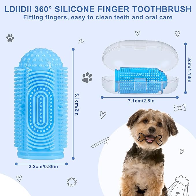 Dog Tooth Brushing Kit Dog Toothbrush 4 Pack Dogs Finger Toothbrush for Dogs Teeth Cleaning & Dental Care,Dogss Tooth Brush Puppy Tooth Brushing