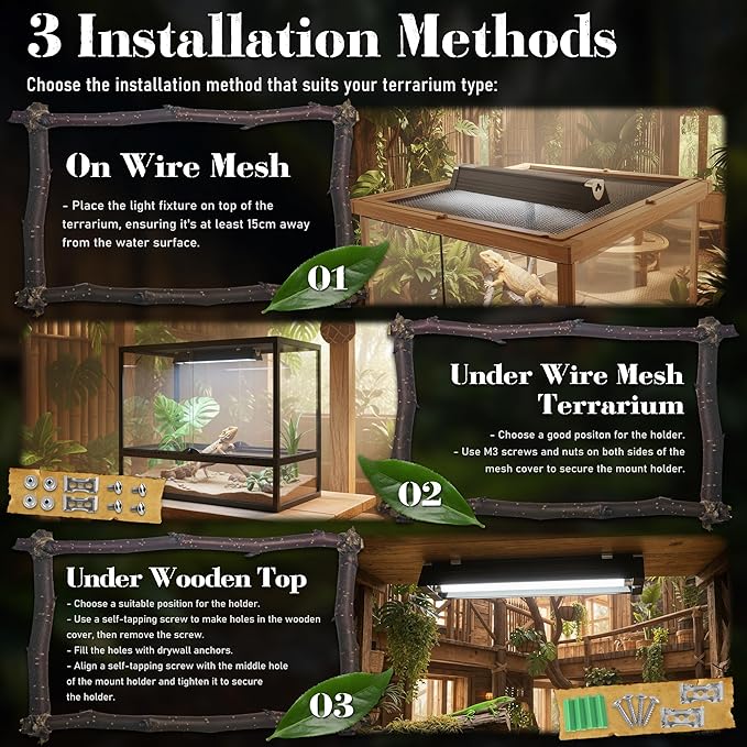 T5 Reptile UVB Light 34.5 Inches Fixture with UVB 10.0 Bulb High Output Hood for Terrariums, Basking Reptiles, Lizards, Chameleons, Iguanas, Bearded Dragons, 21W
