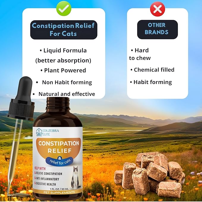 Cat Constipation Relief, Constipation Relief for Cat, Cat Laxative Constipation Relief, Cat Stool Softener, Cat Laxative, Promotes Digestive Health.