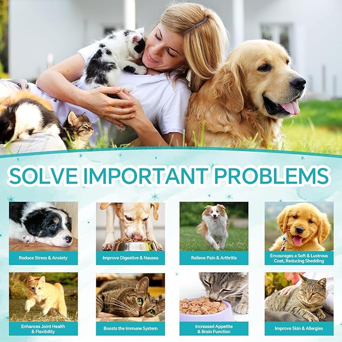 Hemp Oil for Dogs and Cats - Hemp Oil Drops Rich in Omega 3, 6, 9 and Organic Extract Helps Pets with Аnxiеty, Pаin, Strеss, Slееp, Аrthritis, Sеizures Rеlief, Pets Calming Treat-2 Pack