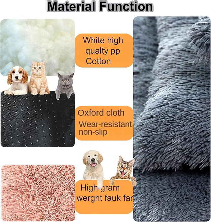 Dog Crate Mat, Dog Bed for Large Dogs, Comfy Fluffy Kennel Pad Anti-Slip for Dog beds & Furniture, Quilted Dog Bed for Pets for Medium/Small Dogs Cats (Color : Pink 2, Size : 25x18)