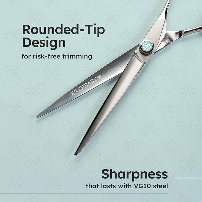 7" Dog Grooming Scissors – Handcrafted, Ergonomic, VG10 Stainless Steel for Sharper, Tougher, Better Edge Retention, Lightweight Shears with 3D Convex Blade for Dogs and Cats