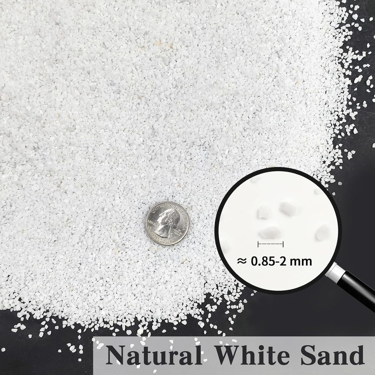10 lbs Aquarium White Sand, 0.8-2mm Coarse Sand. Small Gravel for Fish Tank, Succulent Plants Potted, Paintings, Fire Pits, Candle, Vase Filler and Crafts