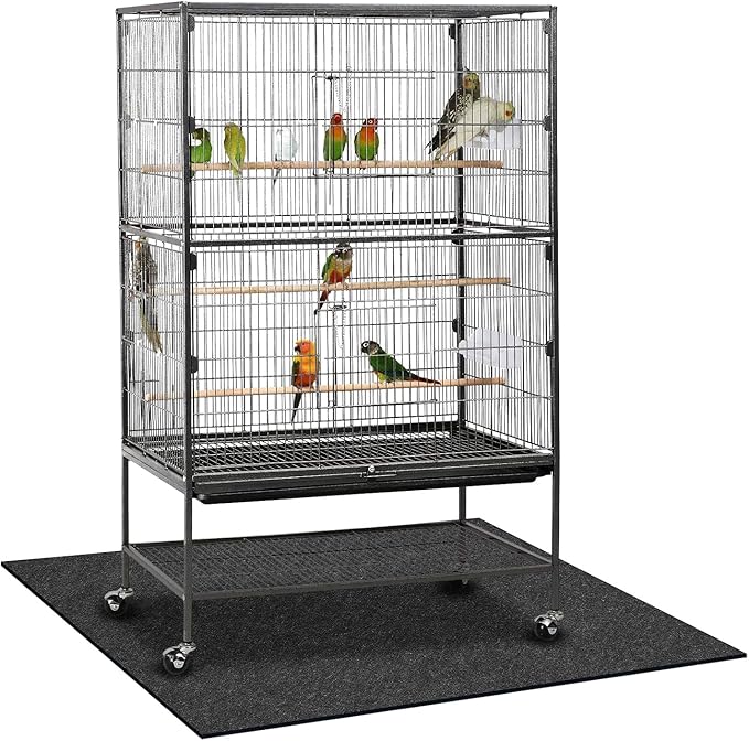 Nuanchu Large Bird Cage Mat, 30 x 36 Inch Under Pet Cage Mat, Absorbent/Waterproof Felt Pad for Bird Cages, Reptile Aquariums, Dog Kennels, with Non-Slip Backing for Hard Floors and Surfaces