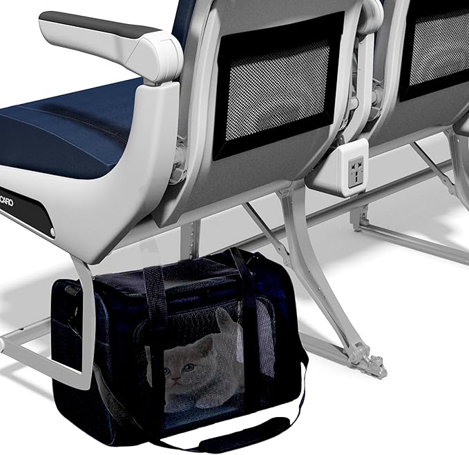 Airline Approved Soft Sided Pet Carrier for Small and Medium Dogs, Cats, and Puppies (Up to 15 lbs), Collapsible Portable Travel Bag for Dogs Cats (Black)