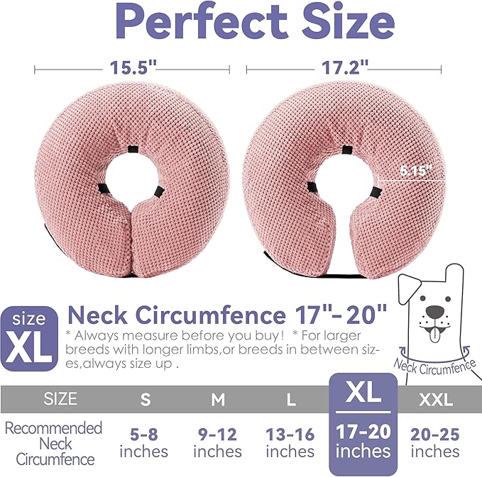 Soft Inflatable Dog Cone Collar for Large Medium Small Dogs Cats - After Surgery Donut, E Collar Alternative for Recovery
