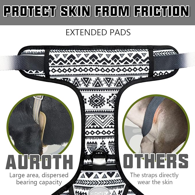 AUROTH Tactical Dog Harness for Large Dogs No Pull Adjustable Pet Harness Reflective K11 Working Training Easy Control Pet Vest Military Service Dog Harnesses