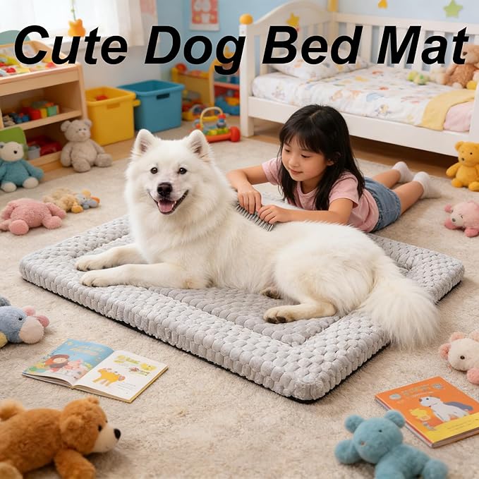 Dog Bed Mat - Reversible Dog Crate Bed Mats, Soft & Breathable Kennel Pad, Durable Crate Bed for Small Medium Large Dogs & Cats