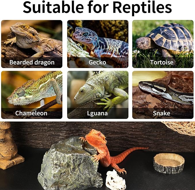 Reptile Mat 40 Gallon 1Pack 18x36, Bearded Dragon Tank Accessories, Terrarium Liner Bedding, Non-Adhesive Reptile Substrate Mat for Leopard Gecko, Snake, Lizard, Tortoise, Iguana Tank