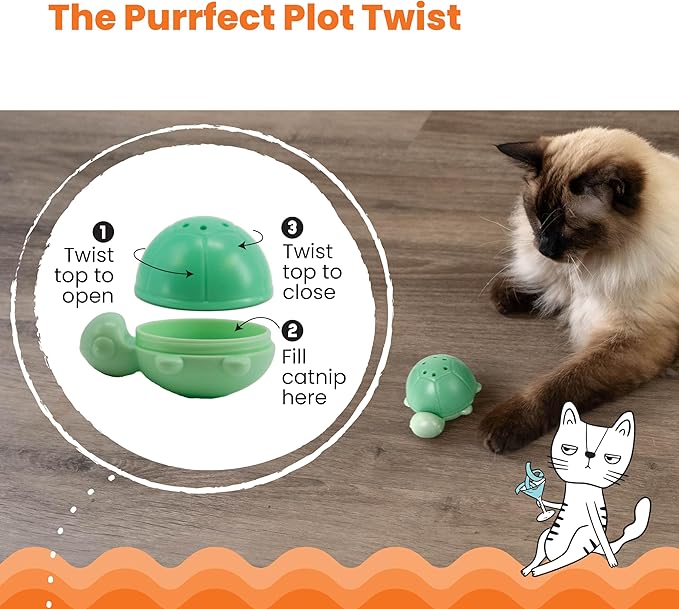 Catstages Wobble Turtle Catnip Diffuser Refillable Cat Toy