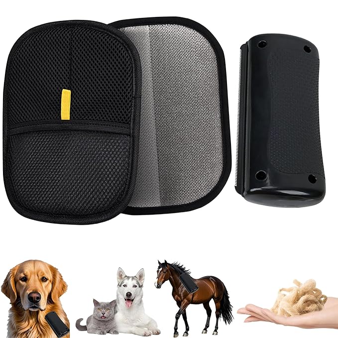 Deshedding Dog Brush and Grooming Tool, Pet Hair Remover tool for Shedding, Grooming Brush for Dogs, Cats, Rabbits, and Horses with Long or Short Hair