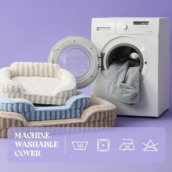 LE SURE Cute Dog Beds Large Sized Dog, Orthopedic Waterproof Large Pet Bed with Sides, Non-Slip Bottom and Egg-Crate Foam Pet Couch Sofa with Washable Removable Cover, Blue