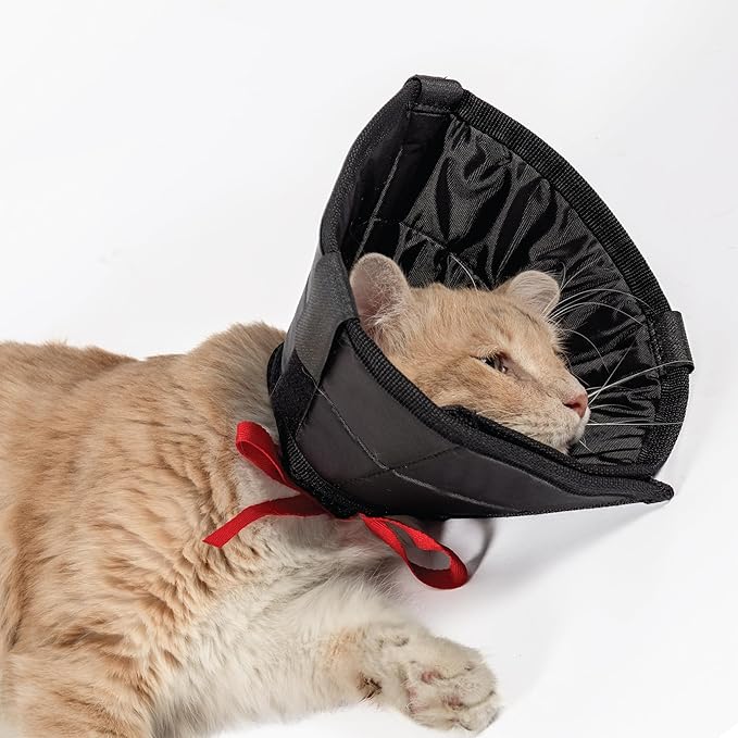Cat Cone Collar - Soft Adjustable Cat Elizabethan Healing Collar – Lightweight Wound‑Protection Neck Cone for Licking/Biting Prevention, Fits Neck 6.5″–10.5″, Ideal Post‑Surgery & Injury Care