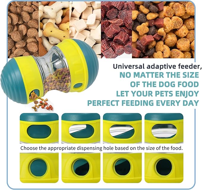 Interactive Dog Toys to Keep Them Busy, Puppy Puzzle Adjustable Food Dispenser Slow Feeder, Enrichment Treat Dispensing Toy Ball for Large/Medium/Small Breed Dogs Pet Gift (Yellow)